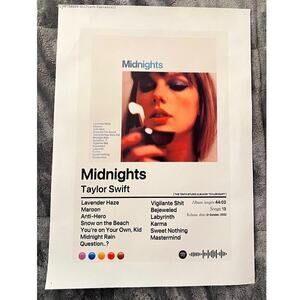 Taylor Swift Canvas Midnights Poster